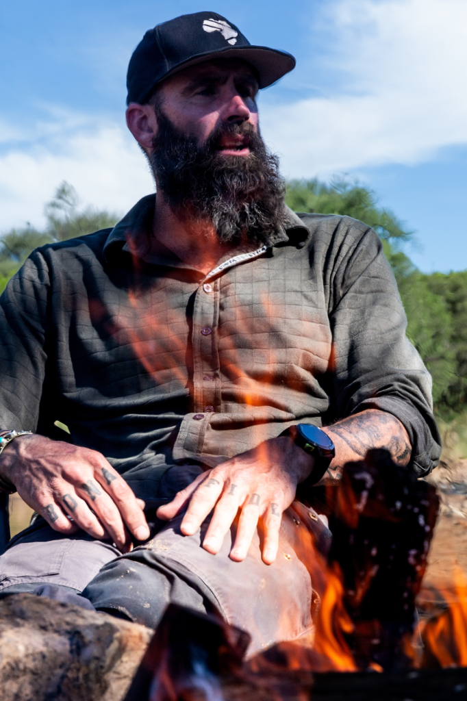 Long sleeve shirt around a fire
