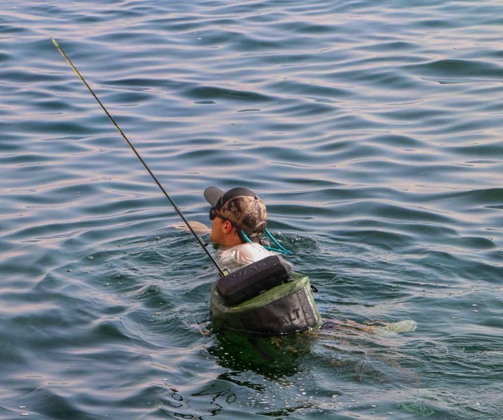 Otter waterproof backpack swimming shot Otter waterproof backpack swimming shot