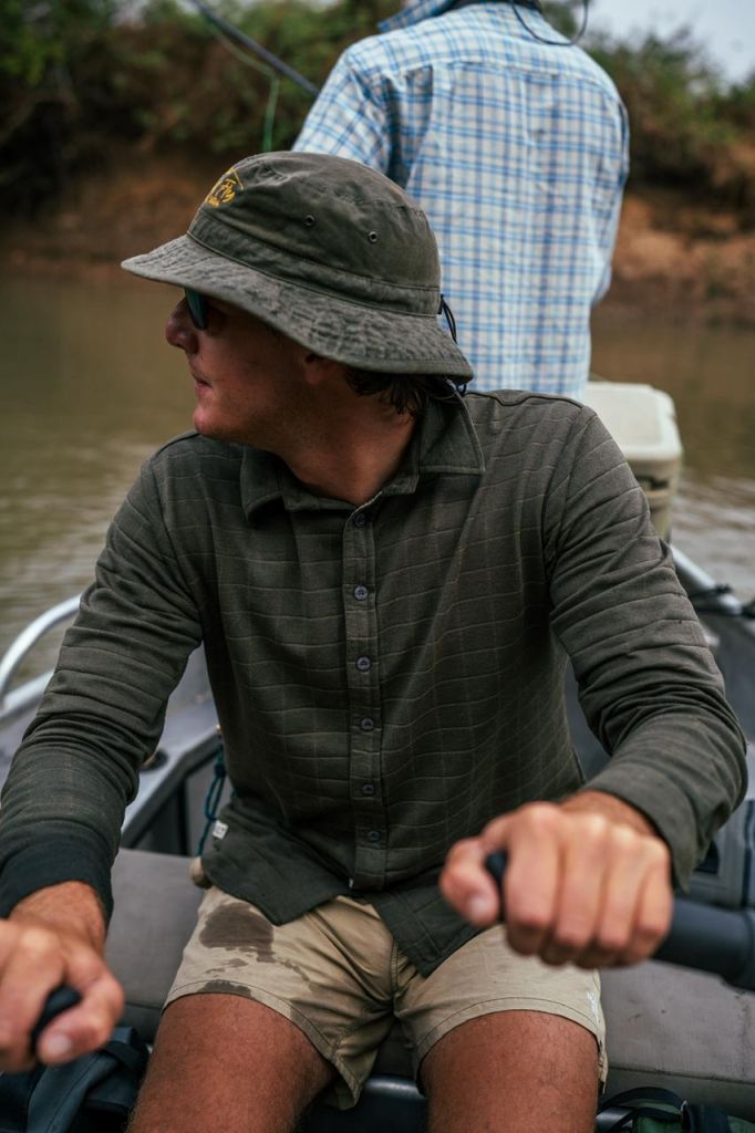 Saffa Shorty Button up shirt on the river